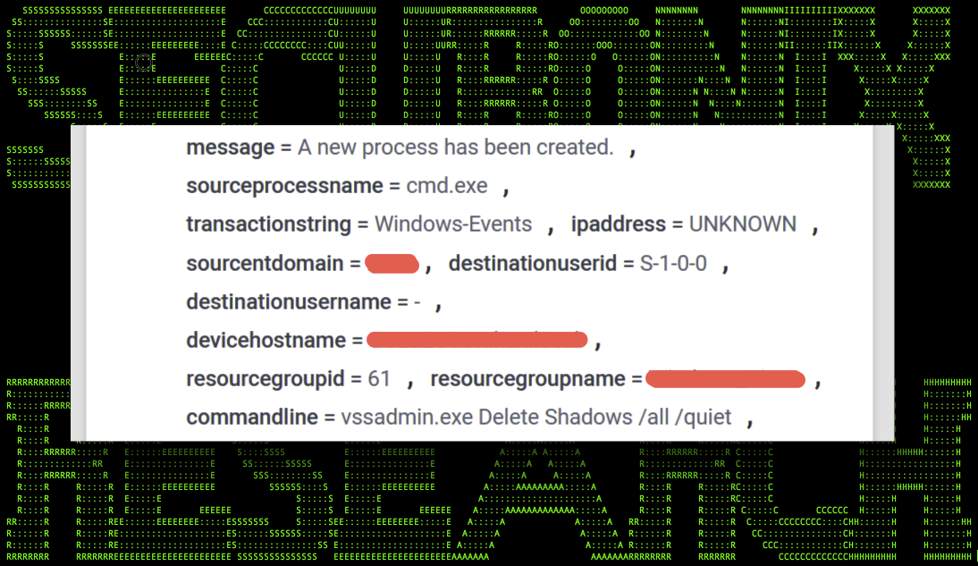 vssadmin exe ransomware event