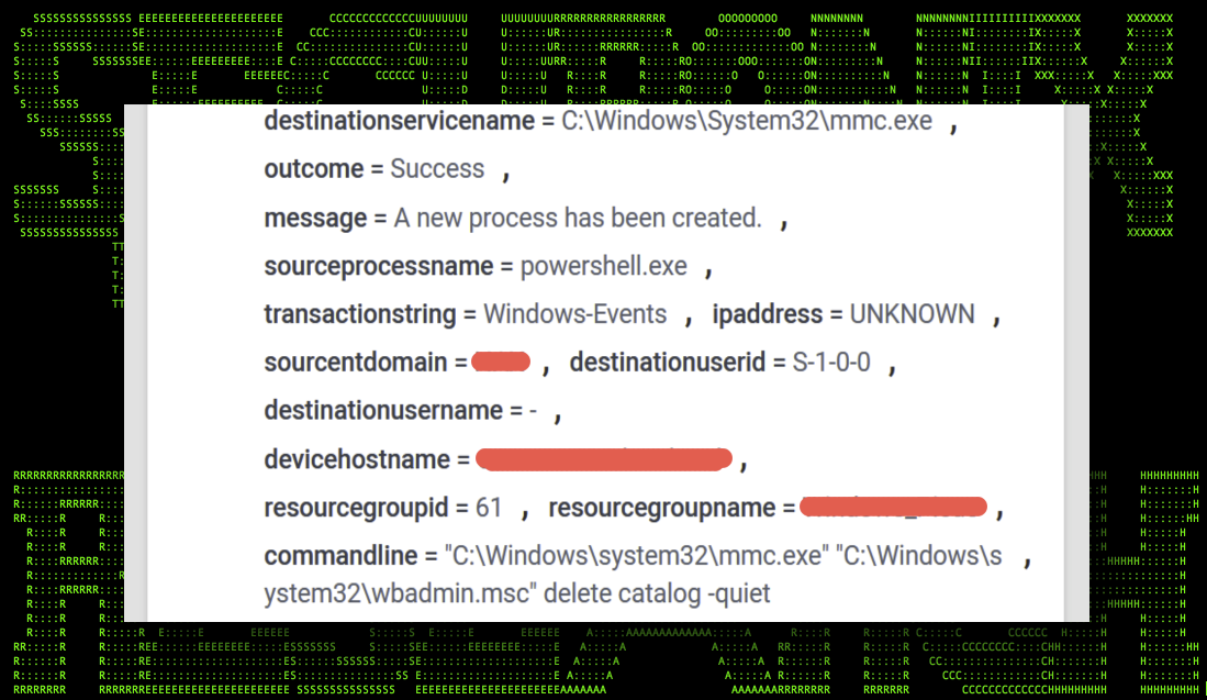 wbadmin.exe ransomware event